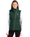 Michigan State Spartans College Vault Cutter & Buck Mainsail Sweater Knit Womens Asymmetrical Vest Hunter Heather Front Thumbnail Image