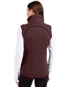 Virginia Tech Hokies College Vault Cutter & Buck Mainsail Sweater Knit Womens Asymmetrical Vest Bordeaux Heather Back Thumbnail Image