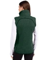 Tulane Green Wave College Vault Cutter & Buck Mainsail Sweater Knit Womens Asymmetrical Vest Hunter Heather Back Thumbnail Image