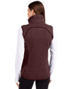 Washington Commanders NFL Helmet Cutter & Buck Mainsail Sweater Knit Womens Asymmetrical Vest Bordeaux Heather Back Thumbnail Image