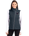 Chicago Bears NFL Helmet Cutter & Buck Mainsail Sweater Knit Womens Asymmetrical Vest Liberty Navy Heather Front Thumbnail Image