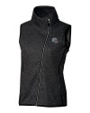 New England Patriots NFL Helmet Cutter & Buck Mainsail Sweater Knit Womens Asymmetrical Vest Charcoal Heather Mannequin Thumbnail Image