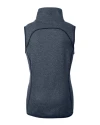 New England Patriots NFL Helmet Cutter & Buck Mainsail Sweater Knit Womens Asymmetrical Vest Liberty Navy Heather Mannequin Back Thumbnail Image