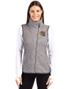 San Francisco 49ers NFL Helmet Cutter & Buck Mainsail Sweater Knit Womens Asymmetrical Vest Polished Heather Front Thumbnail Image