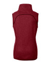 USC Trojans Cutter & Buck Mainsail Sweater Knit Womens Asymmetrical Vest Cardinal Red Heather Mannequin Back Thumbnail Image