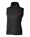 USC Trojans Cutter & Buck Mainsail Sweater Knit Womens Asymmetrical Vest Charcoal Heather Mannequin Thumbnail Image
