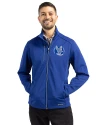 Air Force Falcons College Vault Cutter & Buck Evoke Softshell Recycled Full Zip Mens Jacket Tour Blue Front Thumbnail Image