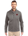 Auburn Tigers Cutter & Buck Evoke Softshell Recycled Full Zip Mens Jacket Elemental Grey Front Thumbnail Image