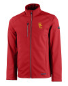 USC Trojans Cutter & Buck Evoke Softshell Recycled Full Zip Mens Jacket Cardinal Red Mannequin Thumbnail Image