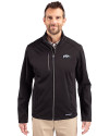 Arkansas Razorbacks Cutter & Buck Evoke Softshell Recycled Full Zip Mens Jacket Black Front Thumbnail Image