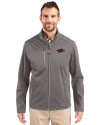Arkansas Razorbacks Cutter & Buck Evoke Softshell Recycled Full Zip Mens Jacket Elemental Grey Front Thumbnail Image