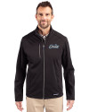 UCF Knights Citronaut Cutter & Buck Evoke Softshell Recycled Full Zip Mens Jacket Black Front Thumbnail Image