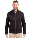 Alabama Crimson Tide Cutter & Buck Evoke Softshell Recycled Full Zip Mens Jacket Black Front Thumbnail Image