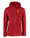 USC Trojans Cutter & Buck Evoke Softshell Recycled Full Zip Womens Jacket Cardinal Red Mannequin Thumbnail Image