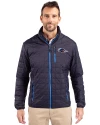 UTSA Roadrunners Cutter & Buck Rainier PrimaLoft® Mens Eco Insulated Full Zip Puffer Jacket Dark Navy/Silver Front Thumbnail Image