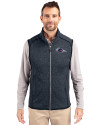 UTSA Roadrunners Cutter & Buck Mainsail Sweater-Knit Mens Full Zip Vest Liberty Navy Heather Front Thumbnail Image