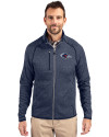 UTSA Roadrunners Cutter & Buck Mainsail Sweater-Knit Mens Full Zip Jacket Liberty Navy Heather Front Thumbnail Image