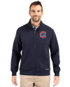 Chicago Cubs Cutter & Buck Roam Eco Recycled Full Zip Mens Big & Tall Jacket Navy Blue Front Thumbnail Image