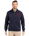 Philadelphia Phillies Cutter & Buck Roam Epic Versatility Recycled Full Zip Mens Jacket Navy Blue Front Thumbnail Image