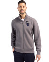 Colorado Rockies Cutter & Buck Roam Epic Versatility Recycled Full Zip Mens Jacket Elemental Grey Front Thumbnail Image