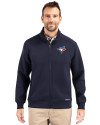 Toronto Blue Jays Cutter & Buck Roam Epic Versatility Recycled Full Zip Mens Jacket Navy Blue Front Thumbnail Image