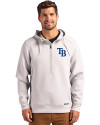 Tampa Bay Rays Cutter & Buck Roam Epic Versatility Half Zip Recycled Mens Hooded Pullover Solitare Front Thumbnail Image