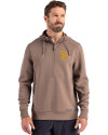 San Diego Padres Cutter & Buck Roam Epic Versatility Half Zip Recycled Mens Hooded Pullover Mushroom Front Thumbnail Image