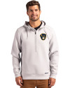 Milwaukee Brewers Cutter & Buck Roam Epic Versatility Half Zip Recycled Mens Hooded Pullover Solitare Front Thumbnail Image