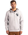 Colorado Rockies Cutter & Buck Roam Epic Versatility Half Zip Recycled Mens Hooded Pullover Solitare Front Thumbnail Image