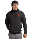 View image 1: San Francisco Giants Cutter & Buck Roam Recycled Buttery-Soft Knit Mens Half Zip Hooded Pullover Black Front