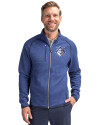 Saint Louis Billikens Cutter & Buck Mainsail Sweater-Knit Mens Full Zip Jacket Tour Blue Heather Front Thumbnail Image