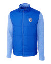 Saint Louis Billikens Cutter & Buck Stealth Hybrid Quilted Mens Full Zip Windbreaker Jacket Chelan Blue Mannequin Thumbnail Image