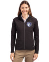 View image 1: Saint Louis Billikens Cutter & Buck Adapt Recycled Soft Knit Stretch Womens Hybrid Full Zip Jacket Black Front