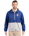 Saint Louis Billikens Cutter & Buck Charter Eco Recycled Mens Anorak Jacket Tour Blue/Polished Front Thumbnail Image