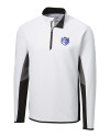 Saint Louis Billikens Cutter & Buck Traverse Colorblock Stretch Quarter Zip Mens Pullover White Mannequin Thumbnail Image