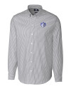 Saint Louis Billikens Cutter & Buck Stretch Oxford Stripe Mens Long Sleeve Dress Shirt Charcoal Mannequin Thumbnail Image