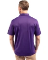 Back Profile of a man wearing a Dark College Purple Heather Cutter & Buck Forge Eco Stretch Recycled Mens Polo Thumbnail Image