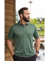 Man posing while wearing Dark Hunter Heather Cutter & Buck Forge Eco Stretch Recycled Mens Polo Thumbnail Image