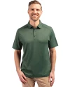 Front Profile of a man wearing a Dark Hunter Heather Cutter & Buck Forge Eco Stretch Recycled Mens Polo Thumbnail Image