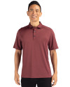 Front Profile of a man wearing a Dark Bordeaux Heather Cutter & Buck Forge Eco Stretch Recycled Mens Polo Thumbnail Image