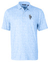 Kansas City Royals City Connect Cutter & Buck Pike Constellation Print Stretch Mens Polo Atlas Light Blue Mannequin Thumbnail Image