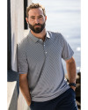 Man wearing a Black and White Cutter & Buck Forge Eco Double Stripe Stretch Recycled Mens Polo Thumbnail Image