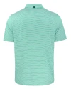 Mannequin back view of a Fresh Mint and White Cutter & Buck Forge Eco Double Stripe Stretch Recycled Mens Polo Thumbnail Image