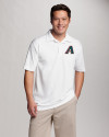 Arizona Diamondbacks Cooperstown Cutter & Buck CB Drytec Genre Textured Solid Mens Big and Tall Polo White Front Thumbnail Image