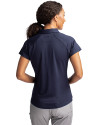 Atlanta Braves Cooperstown Cutter & Buck Forge Stretch Womens Short Sleeve Polo Liberty Navy Back Thumbnail Image
