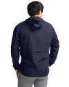 Atlanta Braves Cooperstown Cutter & Buck Charter Eco Recycled Mens Anorak Jacket Navy Blue Back Thumbnail Image