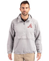 Atlanta Braves Cooperstown Cutter & Buck Charter Eco Recycled Mens Anorak Jacket Polished Medium Gray Front Thumbnail Image
