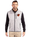 Baltimore Orioles Cooperstown Cutter & Buck Rainier PrimaLoft® Mens Big and Tall Eco Insulated Full Zip Puffer Vest Polished Medium Gray Front Thumbnail Image