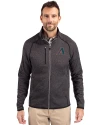 Arizona Diamondbacks Cooperstown Cutter & Buck Mainsail Sweater-Knit Mens Full Zip Jacket Charcoal Heather Front Thumbnail Image