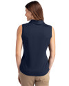 Boston Red Sox Cooperstown Cutter & Buck Forge Stretch Womens Sleeveless Polo Liberty Navy Back Thumbnail Image